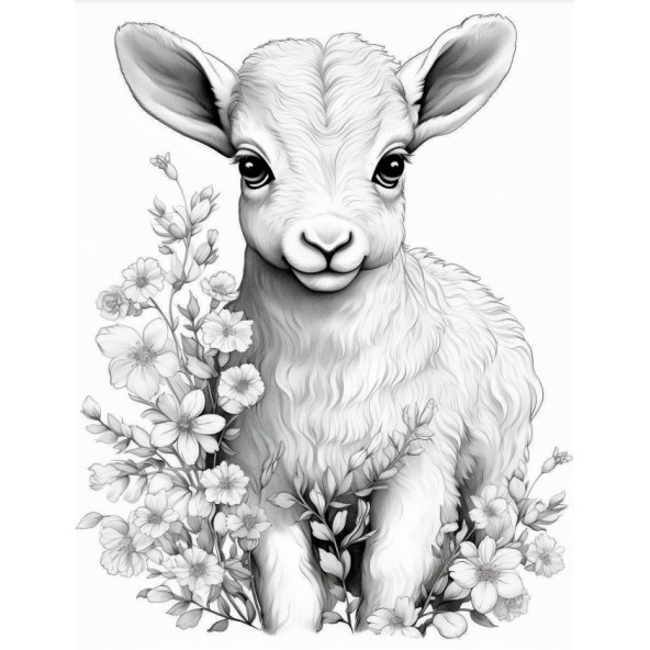 Sevimli Çiftlik Hayvanları Boyama Kitabı (3 Boyutlu) - Resim 5