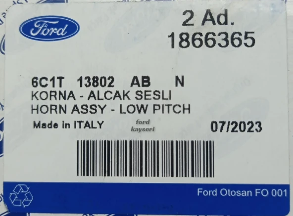 Ford Connect Salyangoz Korna Takımı 2 Adet Fomoco Orjinal İtalyan 2002-2013 - 8