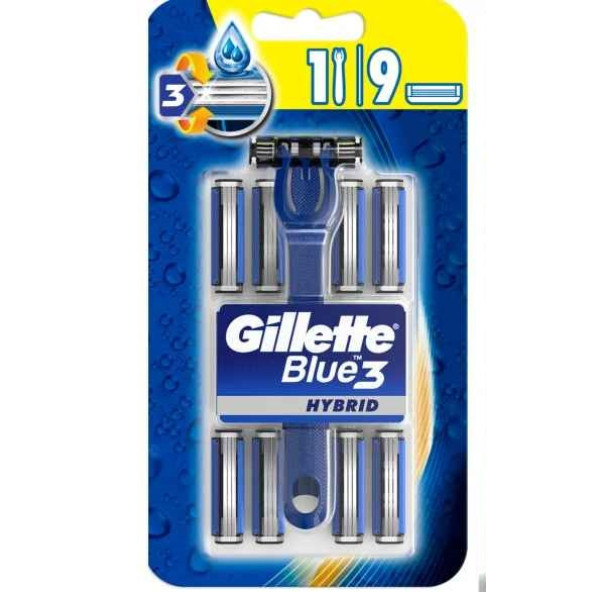 Gillette Blue3 Hybrid Tıraş Makinesi + 9 Yedek Tıraş Bıçağı