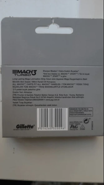 Gillette Mach3 Turbo 4 lü ALMANYA ÜRETİM  3014260320096 - Resim 2