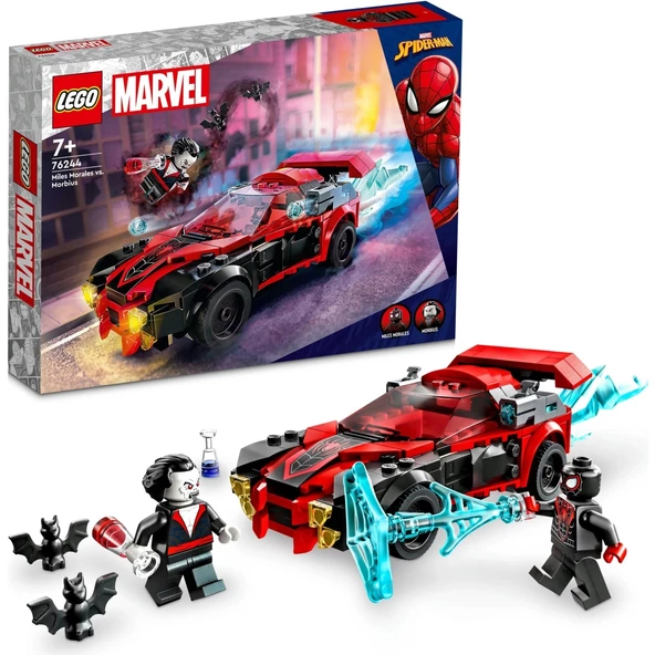 LEGO® Marvel Miles Morales Morbius’a Karşı 76244 - 7 Yaş ve Üzeri Için Minifigür ve Araba Içeren Örümcek Adamlı Oyuncak