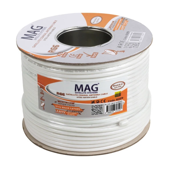 MAG RG6/U4 SAT1 BAKIR ANTEN KABLOSU (100 METRE) (4353) - 3