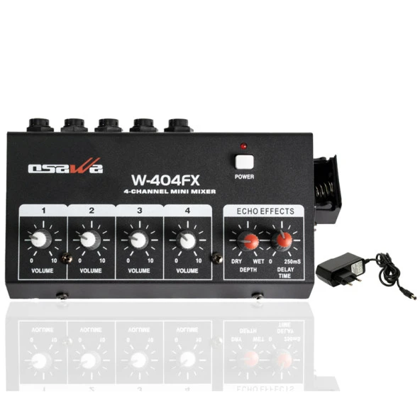 OSAWA W-404FX MİK GİRİŞ-1 LINE ÇIKIŞ EKOLU MİK ÇOĞALTICI 4 KANAL MINI MIXER 20 DB ADAPTÖRLÜ (4353)