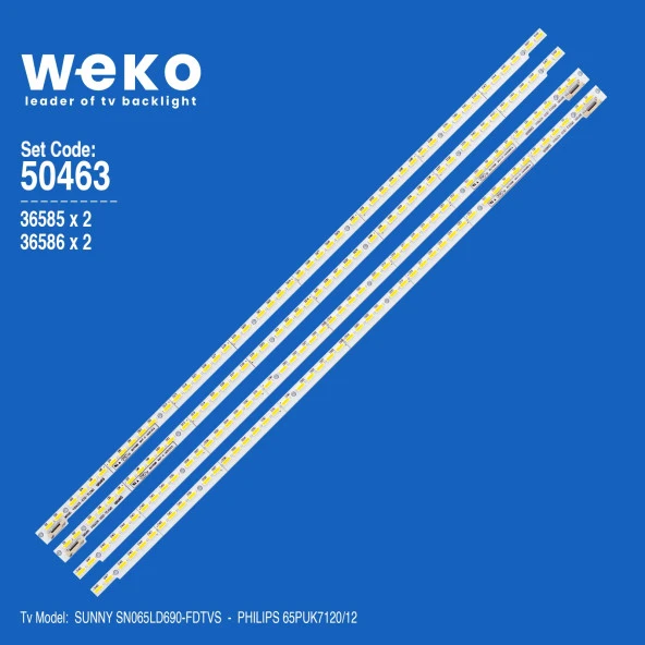 WKSET-5463 36585X2 36586X2 V650D1-KS2 4 ADET LED BAR (4353)