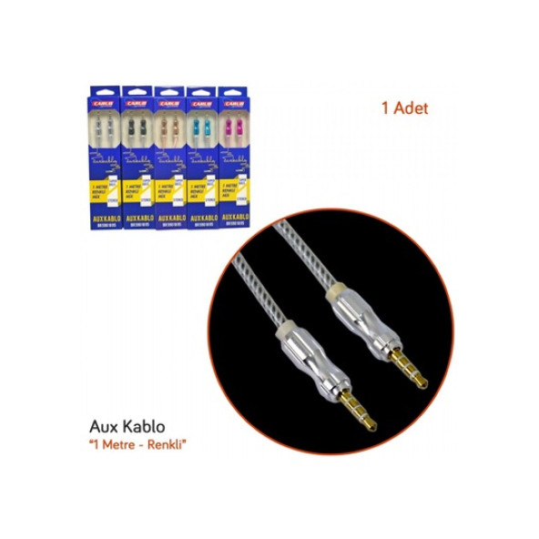 CARUB Aux Giriş Kablosu 1 Metre Gr.silv.blu.red.org - 4