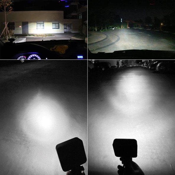 Off Road Sis Farı - Lambası 16 Led Kare Çalışma Lambası (4 Adet) - 4
