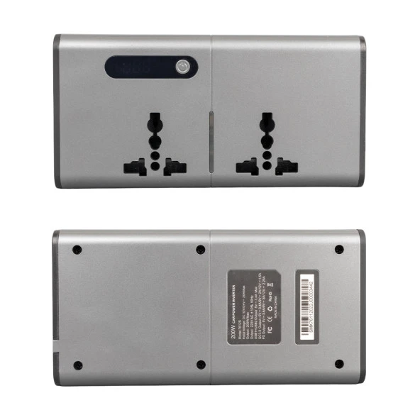 CZ04/12V-24V 12-24 VOLT 200 WATT 3 USB + TYPE-C GİRİŞLİ ARAÇ POWER INVERTER (4353) - 2