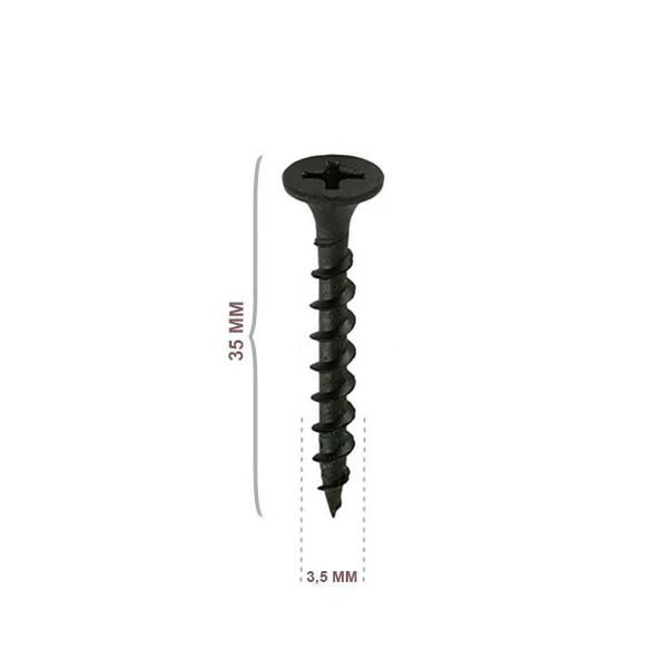 Alçıpan Vidası Seyrek Dişli 3.5x35 1000 Ad - 1