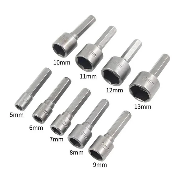 Manyetik Lokma Somun Tutucu Çatı Vida Adaptör Seti Pipo 9 Parça - Resim 3