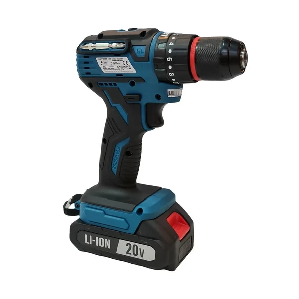 Catpower 1320 Akülü Şarjlı Vidalama Darbeli Matkap Kömürsüz 20V 2.0Ah - Resim 3