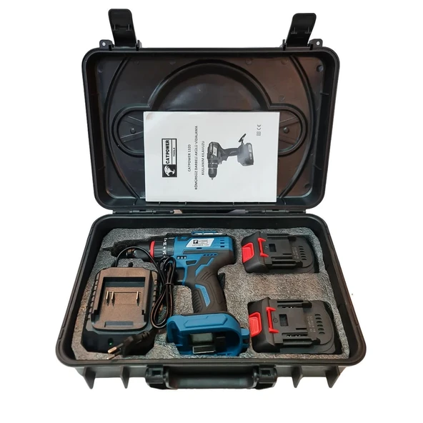 Catpower 1320 Akülü Şarjlı Vidalama Darbeli Matkap Kömürsüz 20V 2.0Ah - Resim 4