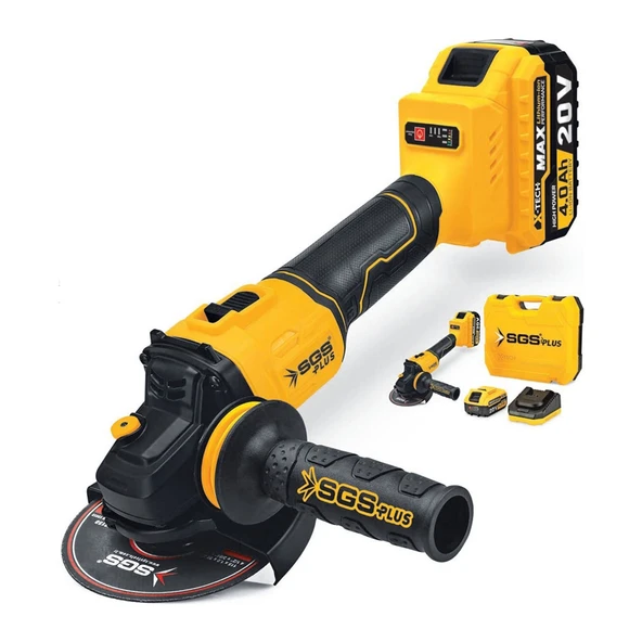 SGS Akülü Şarjlı Avuç Taşlama Makinesi 115mm 20V 4.0Ah ürün görseli 1