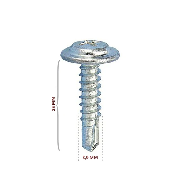 Pul Başlı Matkap Uçlu Vida RYSB 3.9x25 (1250 Ad) - Resim 2