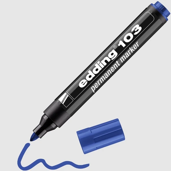 Edding 103 Parmanent Marker Koli Kalemi Mavi ürün görseli 1
