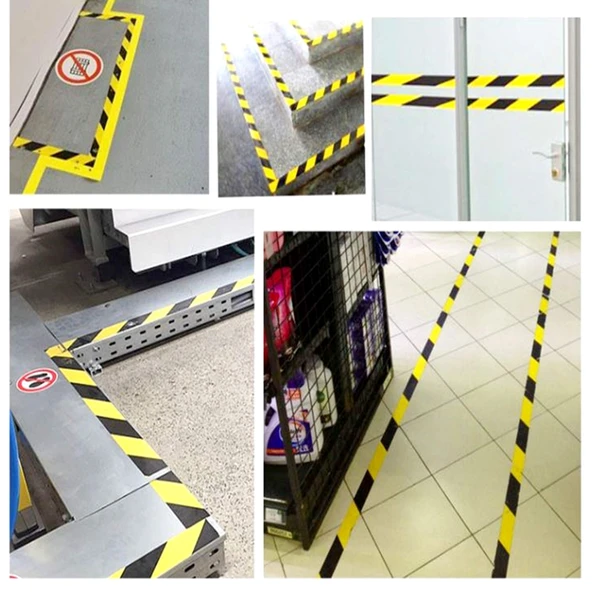 Yer İşaretleme Bandı Sarı Siyah 48mm 20 Metre - Resim 3