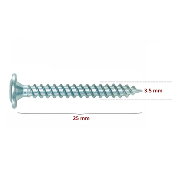 Arkalık Vidası 3.5x25 (1000 Adet) - Resim 2