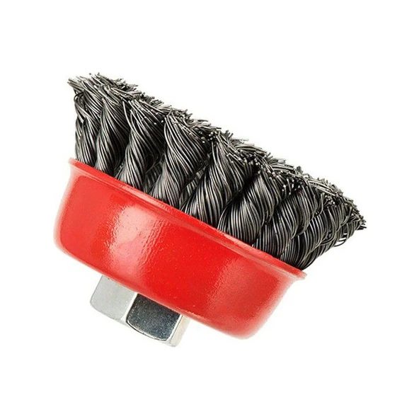 Çanak Tel Fırça Burgulu 100mm