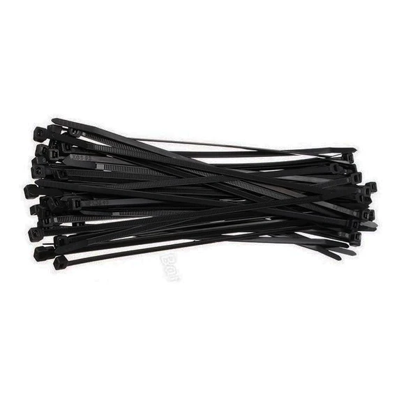 Cırt Kelepçe Kablo Bağı Siyah 8x300mm 100 Ad - Resim 2
