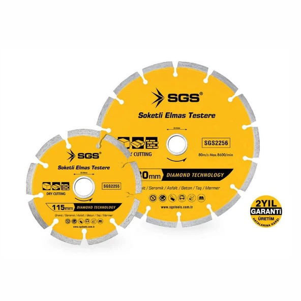 SGS Soketli-Segmentli Elmas Mermer Granit Kesici 230mm ürün görseli