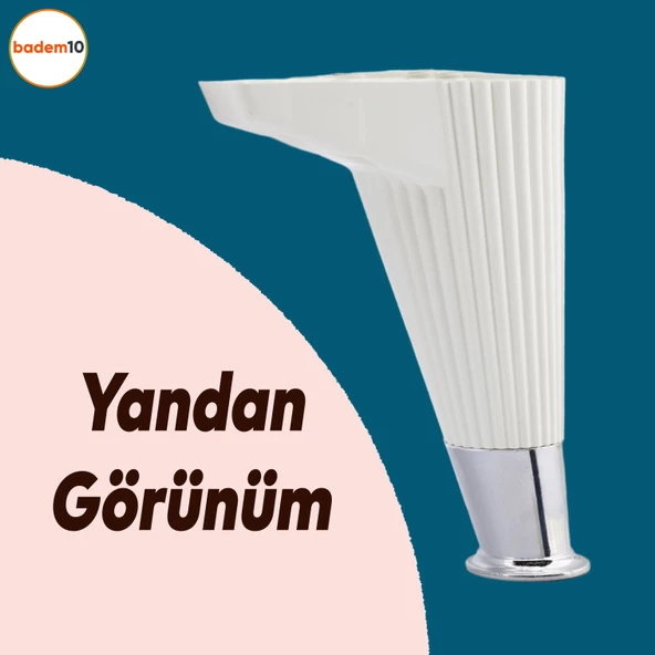 Wetra Line 6'lı Set Mobilya TV Ünitesi Çekyat Koltuk Kanepe Destek Ayağı 15 cm Beyaz Krom M8 Civata - Resim 4