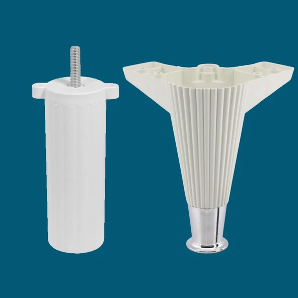 Wetra Line 6'lı Set Mobilya TV Ünitesi Çekyat Koltuk Kanepe Destek Ayağı 15 cm Beyaz Krom M8 Civata - Resim 7