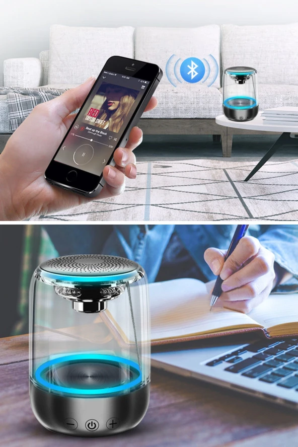 Kablosuz Bluetooth Işıklı Taşınabilir Hoparlör - 6