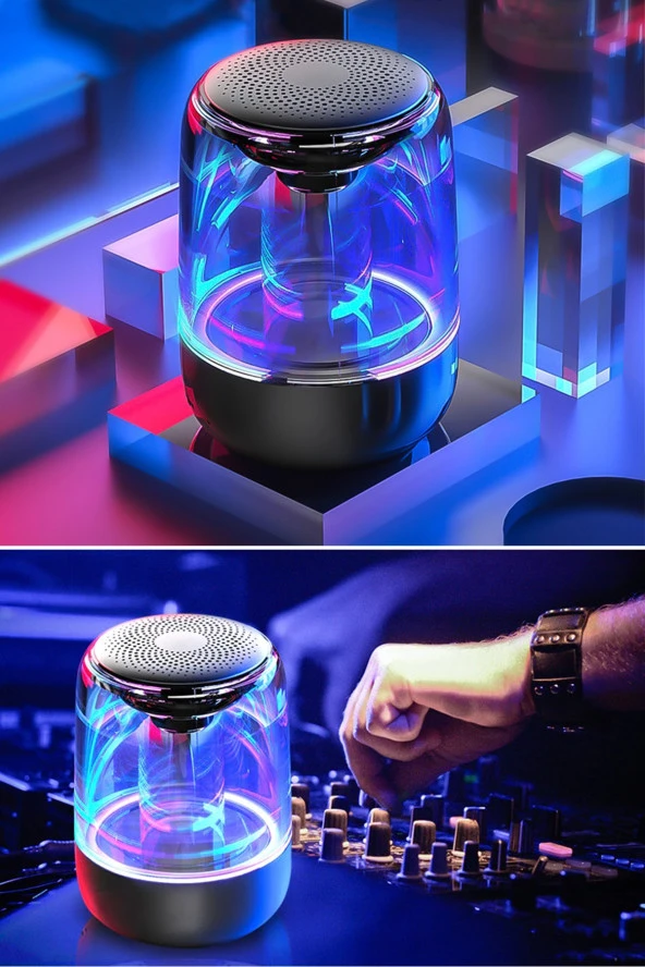 Kablosuz Bluetooth Işıklı Taşınabilir Hoparlör - 7