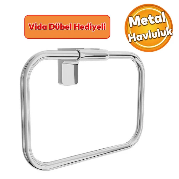 Metal Sağlam Vidalı Krom Renk Havluluk Aparat Banyo Mutfak Lavabo Havlu Standı Paslanmaz