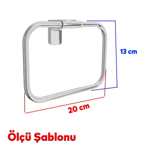 Metal Sağlam Vidalı Krom Renk Havluluk Aparat Banyo Mutfak Lavabo Havlu Standı Paslanmaz - Resim 2