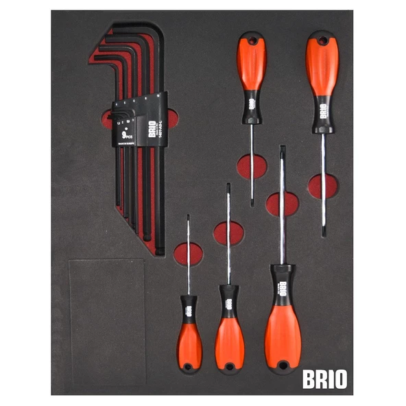 Brio Hareketli Takım Dolabı 6 Çekmece New 233 Parça Kırmızı Dolu - 11