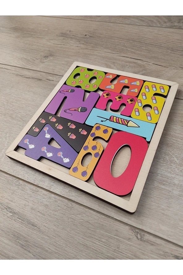 Rakamlar Puzzle Ahşap Renkli 10 Parça