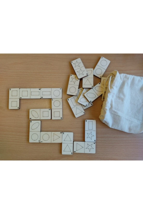 Sekil Ve Sayılar Ahşap Domino 21 Parça - 1