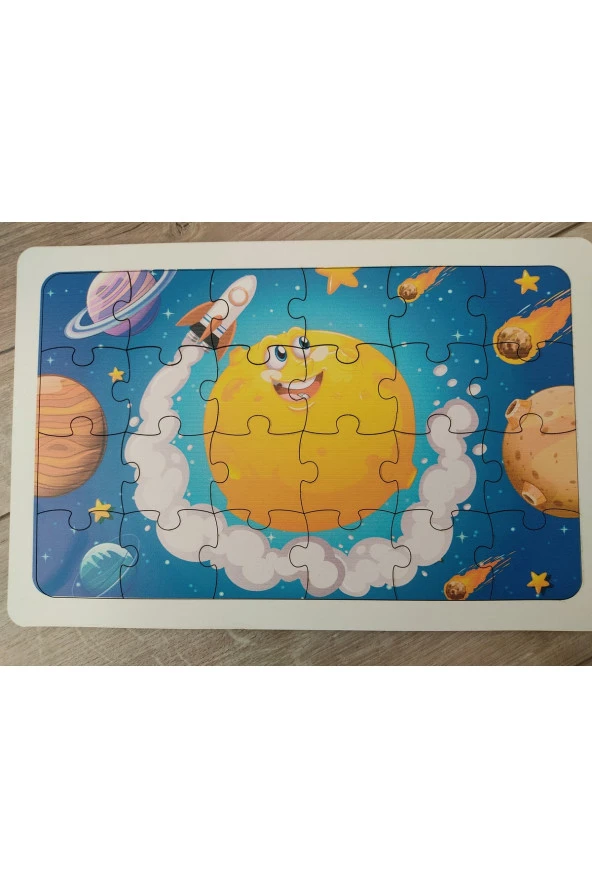 Göktaşı Puzzle Ahşap Renkli Puzzle 24 Parça