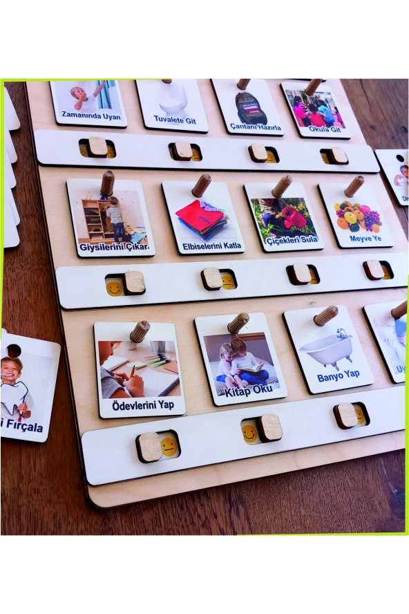 Montessori Büyük Boy Sorumluluk Alma Beceri Ve Görev Tablosu Günlük Rutinim - 2