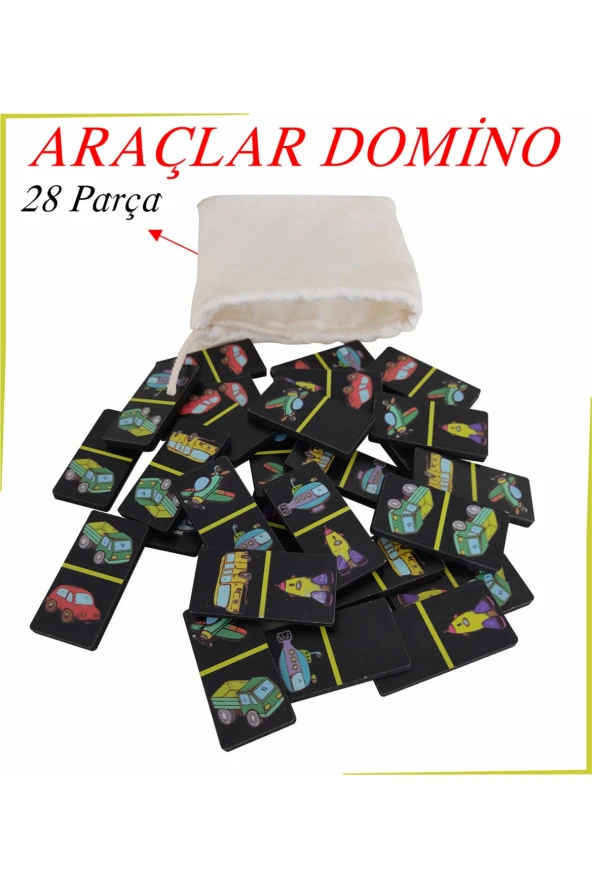 Ahşap Domino Araçlar 28 Parça
