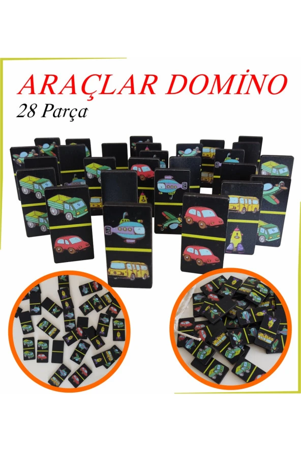 Ahşap Domino Araçlar 28 Parça - 2