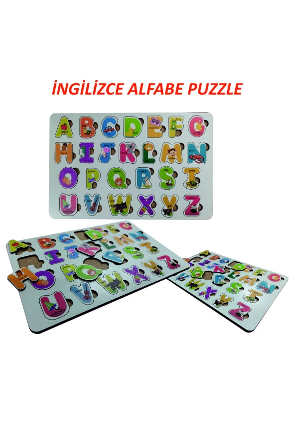 Ingilizce Ahşap Alfabe Puzzle 30* 20 Cm