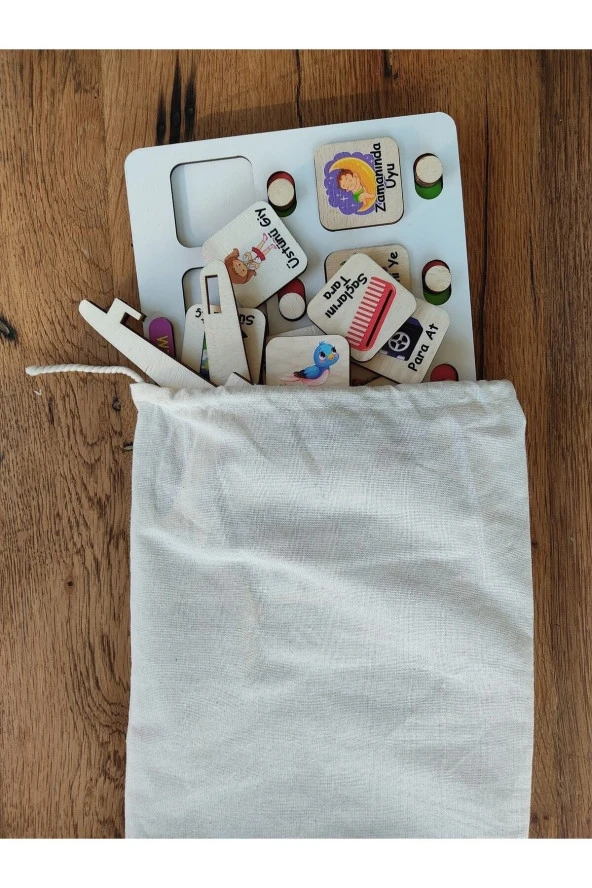 Montessori Sorumluluk Alma Beceri Ve Görev Tablosu Günlük Rutinim - Resim 3