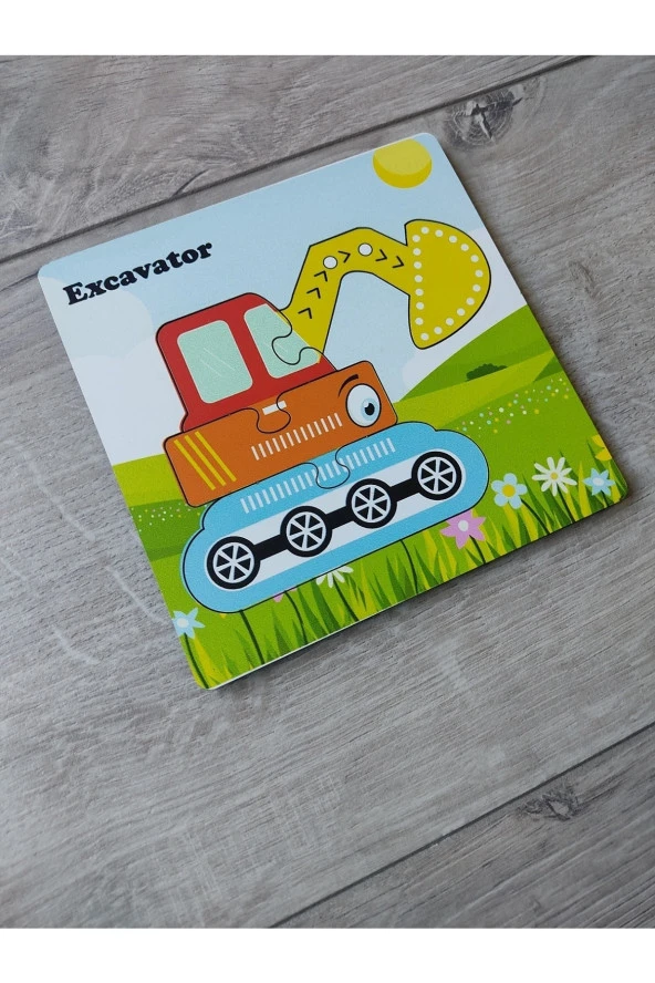 Mini Iş Makinesi Ahşap Puzzle