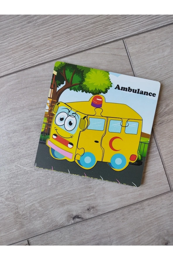 Mini 4 Parça Ambulans Puzzle 13 Cm