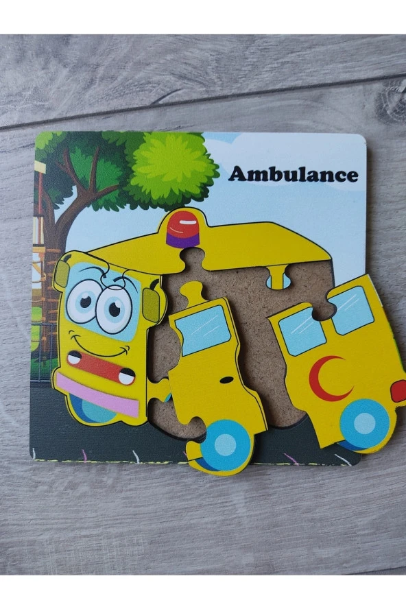 Mini 4 Parça Ambulans Puzzle 13 Cm - 2