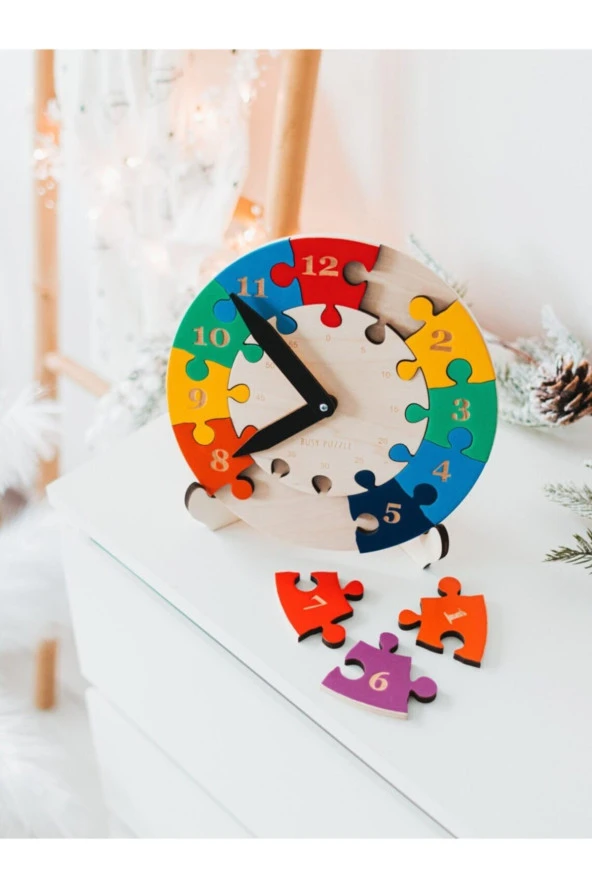 Saatleri Öğreniyorum Renkli Daire Puzzle - 1