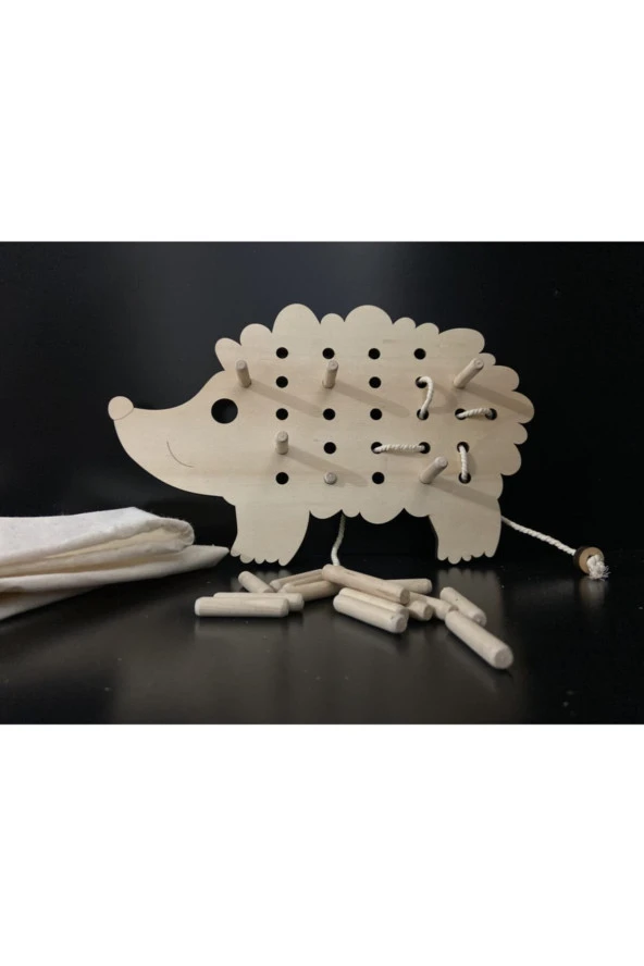 Montessori İp Geçirme Ve Pim Takma Kirpi - 2