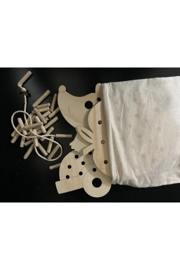 Montessori Ip Geçirme Ve Pim Takma 3lü Oyun Seti - 3