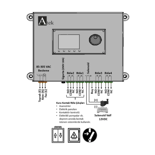 Atek ASM10 Sismik Deprem Sensörü, Rasathane Onaylı, Deprem Kaydı,TSE Belgeli - 5