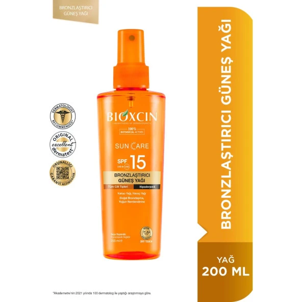 Bioxcin Sun Care Bronzlaştırıcı Yağ SPF15 200 ml