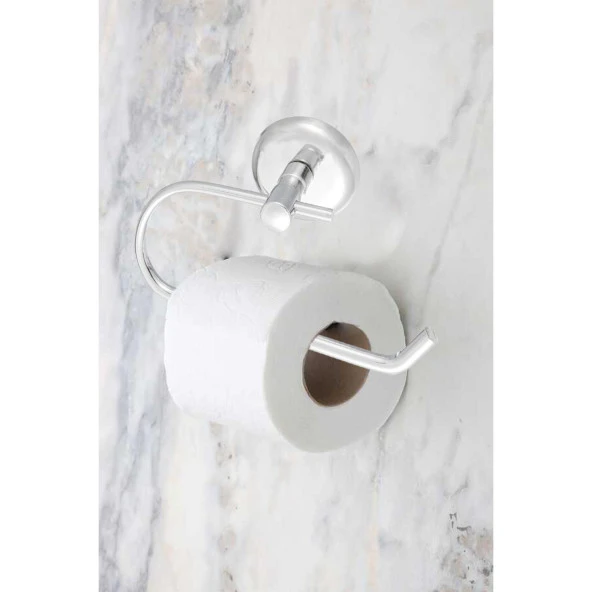 Tuvalet Kağıtlık Aparat Kapalı WC Kağıt Standı Bez Havluluk Paslanmaz Metal Sağlam Krom - Resim 4