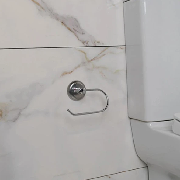 Tuvalet Kağıtlık Aparat Kapalı WC Kağıt Standı Bez Havluluk Paslanmaz Metal Sağlam Krom - Resim 6