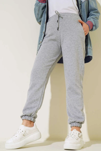 Üç İplik Jogger Pantolon Gri - Resim 2