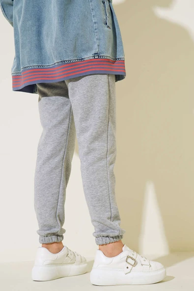 Üç İplik Jogger Pantolon Gri - Resim 3